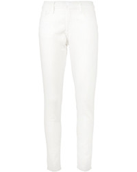 Frame Denim Le Garcon White Mid Rise Skinny Jeans