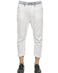 Diesel 17cm Narrot Wrinkled Cotton Denim Jeans