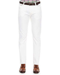 Isaia Five Pocket Slim Fit Denim Jeans White