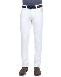 Armani Collezioni Five Pocket Stretch Knit Jeans White