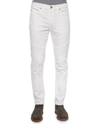 True Religion Geno Distressed Moto Jeans White