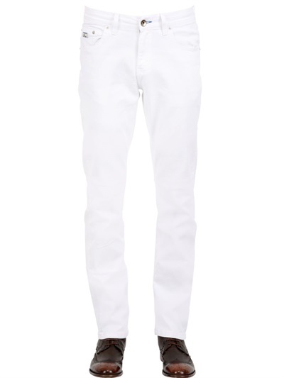 white polo jeans
