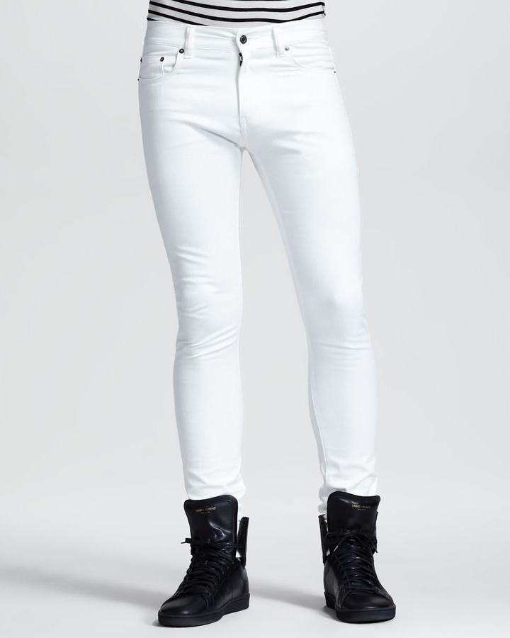 Saint Laurent Lightweight Skinny Jeans White, $475