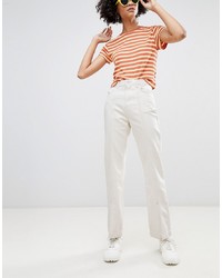 Weekday Limited Collection Mom Jeans With Front Seam And Slit Hem In Organic Cotton