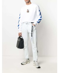 Off-White Mid Rise Straight Leg Jeans