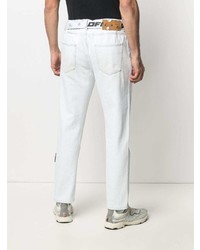 Off-White Mid Rise Straight Leg Jeans