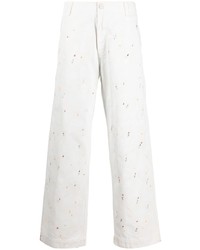 Emporio Armani Paint Splatter Detail Cotton Jeans