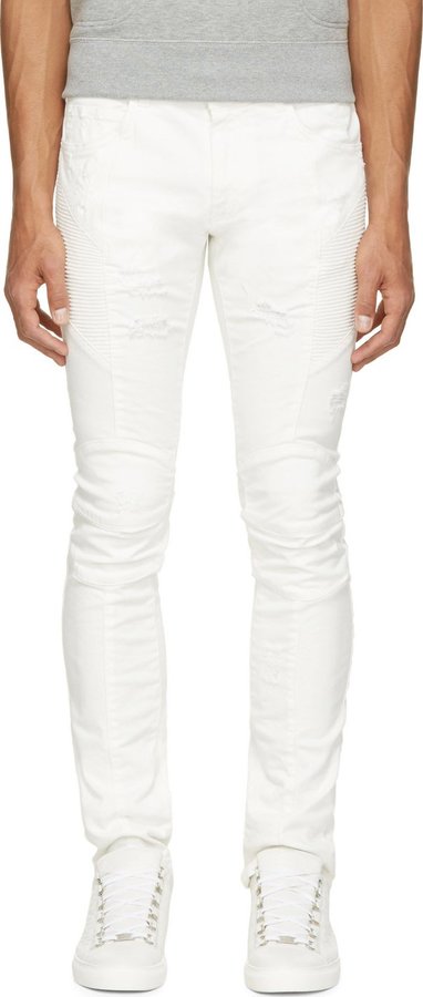 biker white jeans
