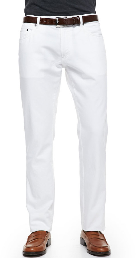 Salvatore Ferragamo 5 Pocket Denim Jeans White | Where to buy & how to wear