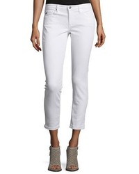 AG Adriano Goldschmied The Stilt Roll Up Cropped Jeans White