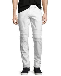 Belstaff Westham Moto Style Tapered Jeans Vintage White