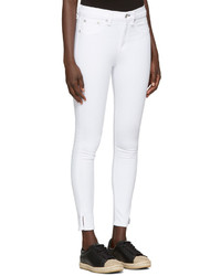 Rag & Bone White 10 Inch Capri Jeans