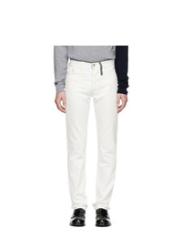 Band Of Outsiders White Check Aspen Regular Fit Jeans