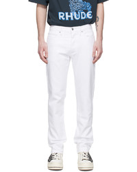Rhude White Classic Fit Jeans