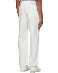 Feng Chen Wang White Double Waistband Jeans
