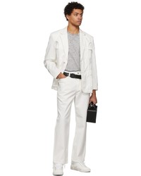 Feng Chen Wang White Double Waistband Jeans