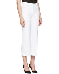 Calvin Klein Collection White Fray Bis Jeans