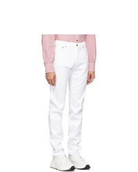 Eidos White Frayed Cuffs Jeans