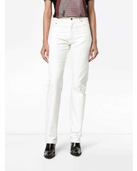 Holiday White High Waist Straight Jeans