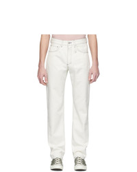 Band Of Outsiders White Raw Denim Regular Fit Jeans