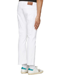 MSGM White Raw Hem Jeans