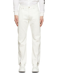 Alexander McQueen White Zip Detail Jeans