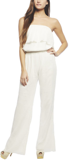 white tube jumpsuit