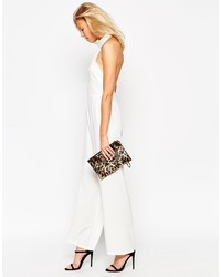 Asos Collection Backless Jumpsuit With High Neck And Tassle Back