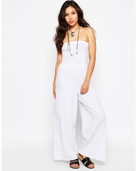 Asos Collection Bandeau Jersey Jumpsuit With Wide Leg