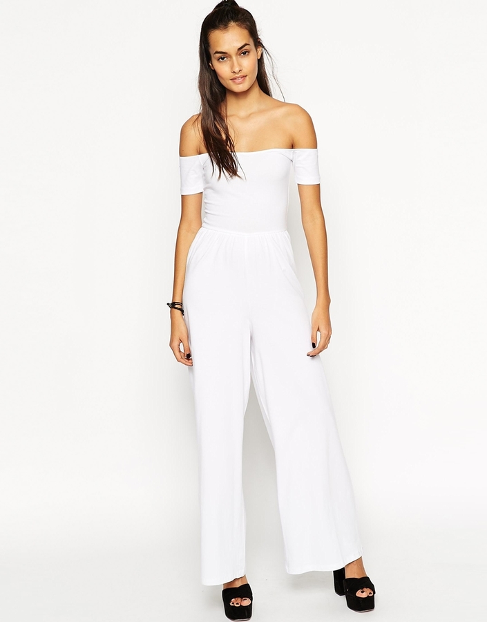 bardot jumpsuit white