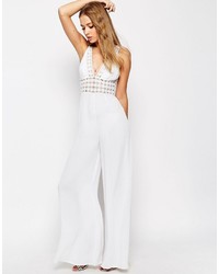 Asos Collection Jumpsuit With Lace Inserts And Button Back