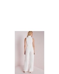 Missguided High Neck Wide Leg Jumpsuit White