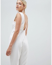 Parallel Lines Luxe Tuxedo Jumpsuit With Open Back