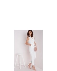 Missguided Sleeveless D Ring Wrap Jumpsuit White