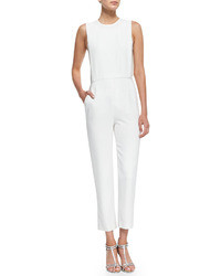 Theory Spiaggia Structured Sleeveless Crepe Jumpsuit