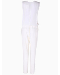 Choies White Jumpsuit With Elastic Waist