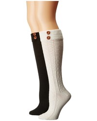 Steve Madden 2 Pack Button Cable Knee High Knee High Socks Shoes