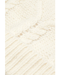 Frame Cable Knit Wool And Cashmere Blend Beanie Off White