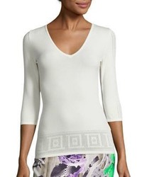 Versace Collection Three Quarter Sleeve Knit Top