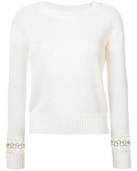 A.L.C. Perforated Sleeves Knitted Top