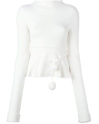 Victoria Beckham Longsleeved Ribbed Knitted Blouse