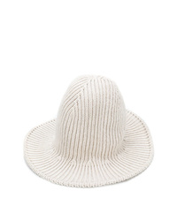 White Knit Bucket Hat