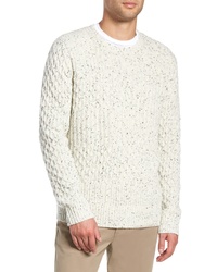 White Knit Cable Sweater