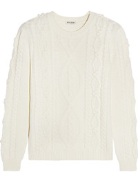 Miu Miu Cable Knit Wool Sweater Ivory
