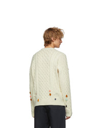 Loewe Off White Stone Cable Sweater