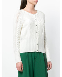 N.Peal Cropped Cable Cashmere Cardigan