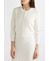 Michael Kors Michl Kors Collection Cropped Soutache Stretch Knit Cardigan White