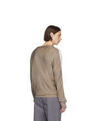 Maison Margiela Off White And Brown Knit Cardigan