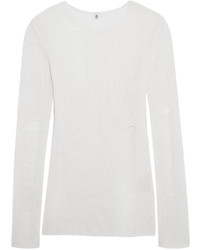 R 13 R13 Distressed Open Knit Cashmere Sweater Ivory