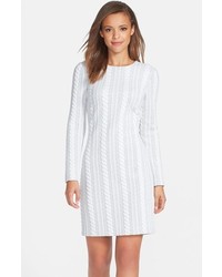 White Knit Casual Dress